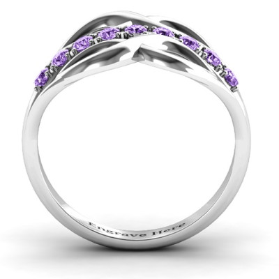 Sterling Silber Doppel Infinity Ring mit Akzenten