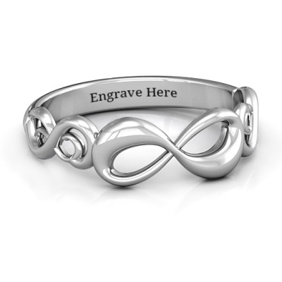 Sterling Silber Groovy Infinity Ring