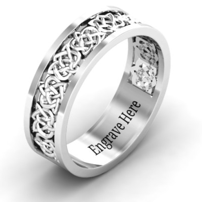 Sterling Silber Halb Eternity Celtic Ring