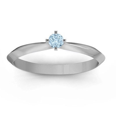 Sterling Silber Knife Edge Solitaire Ring