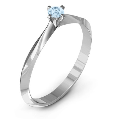 Sterling Silber Knife Edge Solitaire Ring