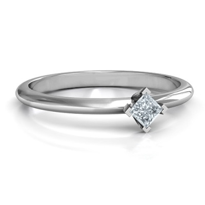Sterling Silber L Form Prinzessin Ring