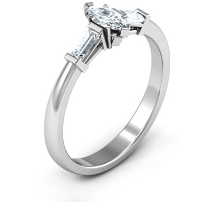 Sterling Silber Marquise Cut Love Ring