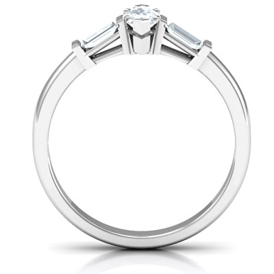 Sterling Silber Marquise Cut Love Ring