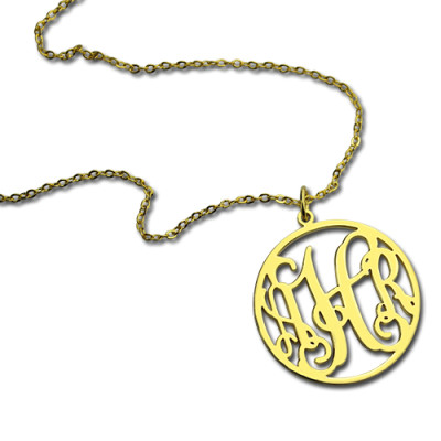 18ct Gold überzogene Kreis Monogramm Halskette