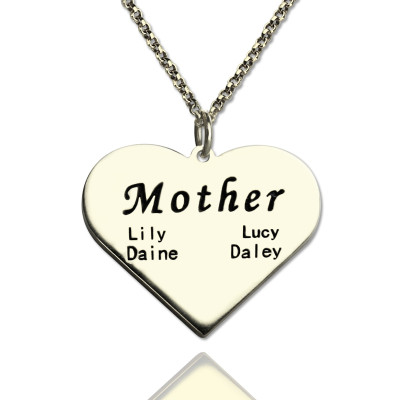 „Mutter“ Familie Herz Halskette aus Sterling Silber