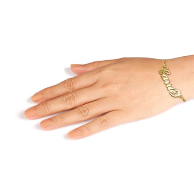 18ct Silber vergoldet „Carrie“ Namens Armband Fußkettchen