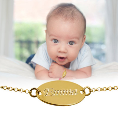 18ct Silber vergoldet personalisierte Baby Armband Fußkettchen
