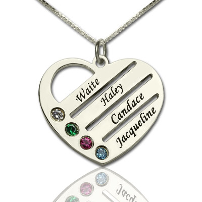 personalisierte Mütter Herz Halskette Geschenk mit BirthstoneName