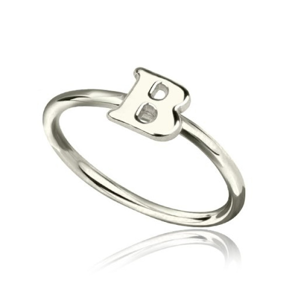 personifizierte Damen Midi Initial Ring Sterling Silber