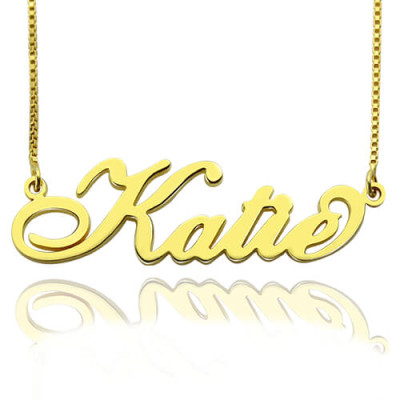 Halskette Carrie Namensschild in 18 karätigem Gold überzogen personalisierte