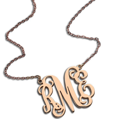 Benutzerdefinierte 18ct Rose Gold überzogen Monogramm Initialen Halskette