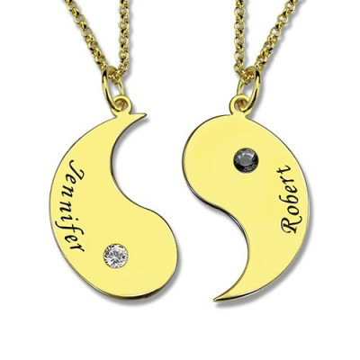Yin Yang Halsketten Set für Paare oder Freund 18ct Gold überzogen