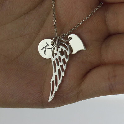Mädchen Engels Flügel Halskette Geschenke mit HeartInitial Charm
