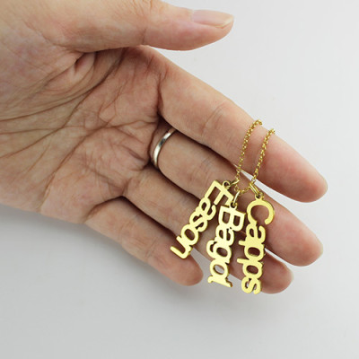 Customized Vertikale Multiable Namen Halskette 18 karätigem Gold überzogen