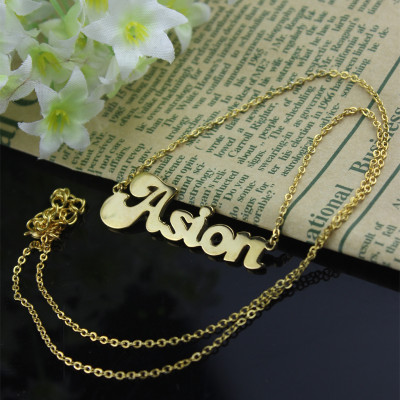 personalisierte 18 karätigem Gold überzogen BANANEN Schrift Art Name Halskette