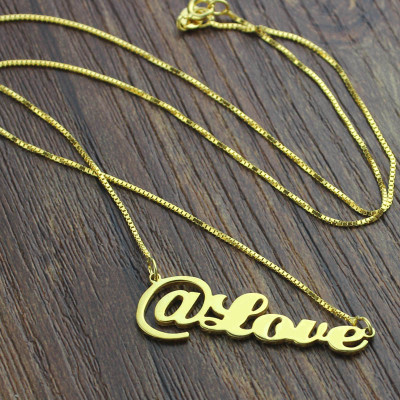 Twitter Auf Symbol Name Halskette 18 karätigem Gold überzogen