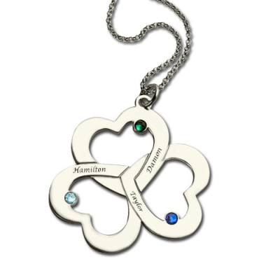 personifizierte Drei Dreifache Herz Kleeblatt Halskette mit Namen