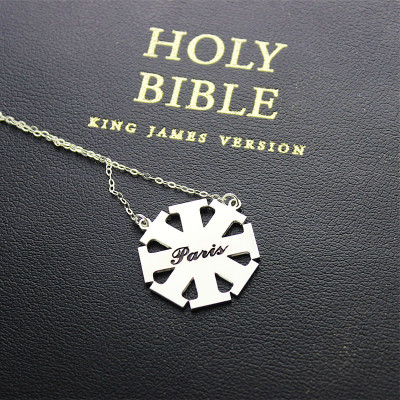 Customized Kreuz Halskette mit Namen Silber