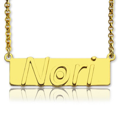 Benutzerdefinierte Nameplate Bar Halskette 18 karätigem Gold überzogen