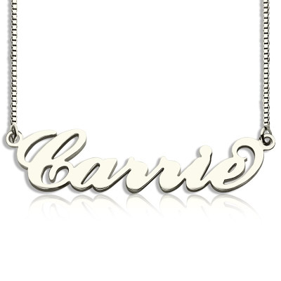 personifizierte Carrie Namenskette Silber Kette Box
