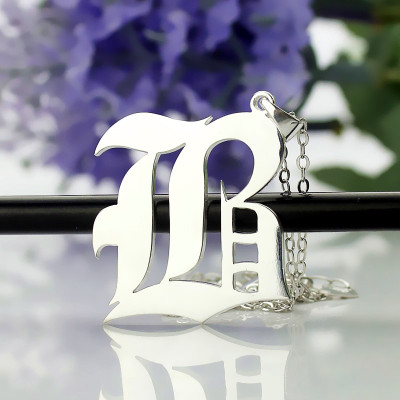 personifiziertes Initial Letter Charm Old English Sterling Silber