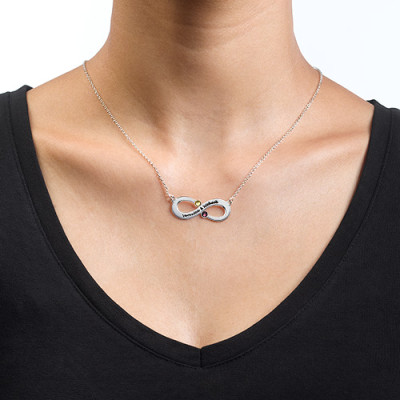 Paar Infinity Halskette mit GLÜCKSSTEIN