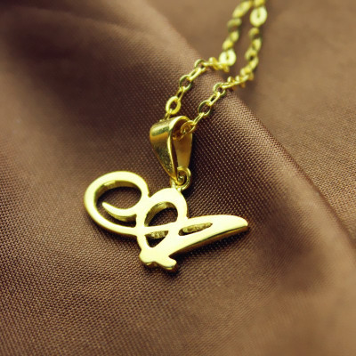 personalisierte Brief Halskette 18 karätigem Gold überzogen