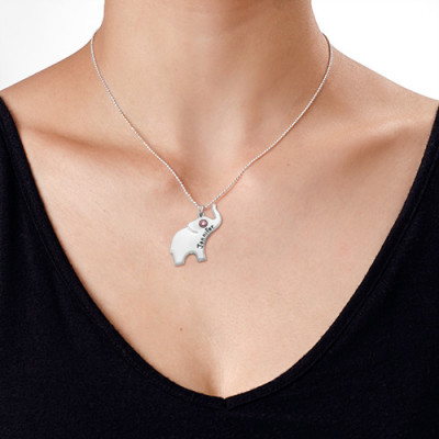 Gravierte Silber Elefant Halskette