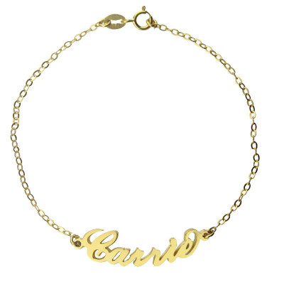 personalisierte 18 karätigem Gold überzogen Carrie Namensarmband