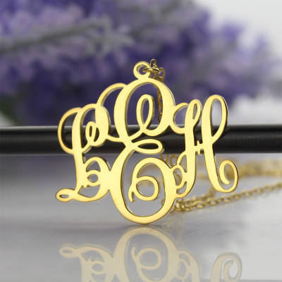 Perfekt Fantastisches Monogramm Halsketten Geschenk 18 karätigem Gold überzogen