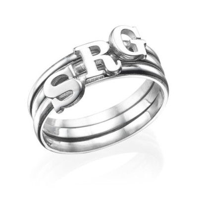 Anfängliche Ring in Sterling Silber