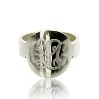 Erstellen Sie Ihr eigenes Monogramm Itnitial Ring Sterling Silber