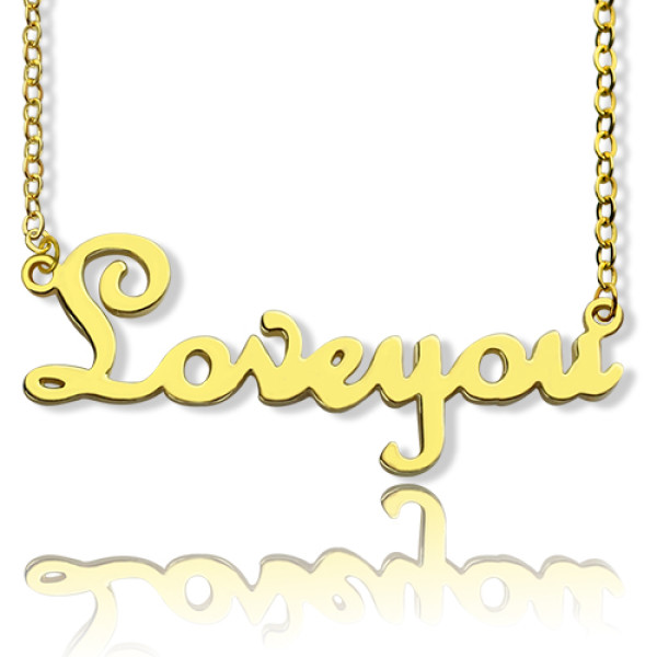 personalisierte 18 karätigem Gold überzogen Französisch Schriftart Ich liebe dich Namenskette