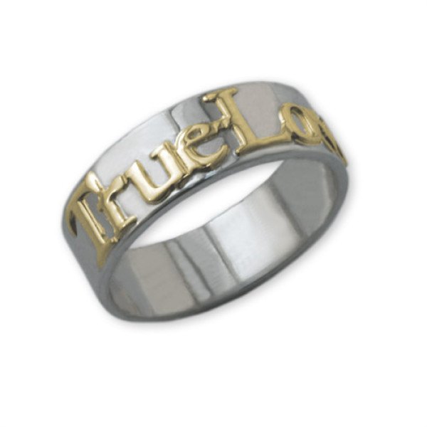 personifizierter Promise Ring in 18 karätigem Gold und Silber