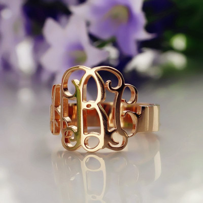 personifizierte Rose Gold Monogramm Ring