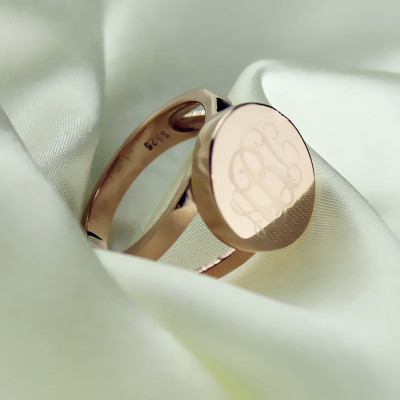 Rose Gold Circle Siegel Monogramm Ring