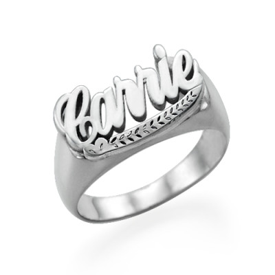 Sterling Silber "Carrie" Name Ring