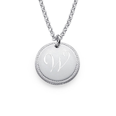Sterling Silver Circle Initial Halskette