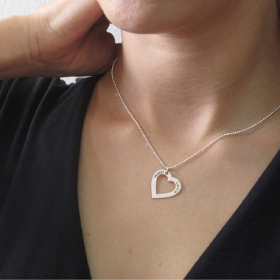Sterling Silber mit eingraviertem Herz Halskette One Anhänger Two Anhänger More Anhängern