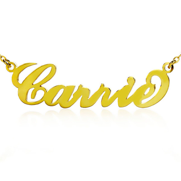 personifizierte Carrie Namenskette Solid Gold 18ct