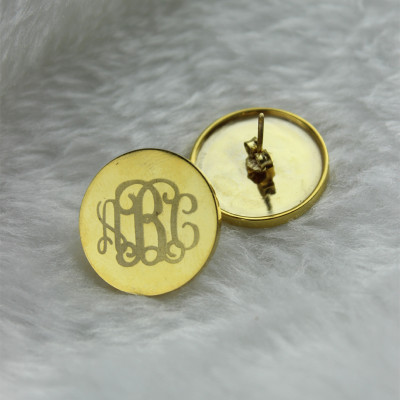 Kreis Monogramm 3 Ohrringe mit dem Buchstaben Namen Ohrringe 18ct Gold überzogen