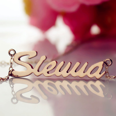 18ct Rose Gold überzogen Sienna Art Name Halskette