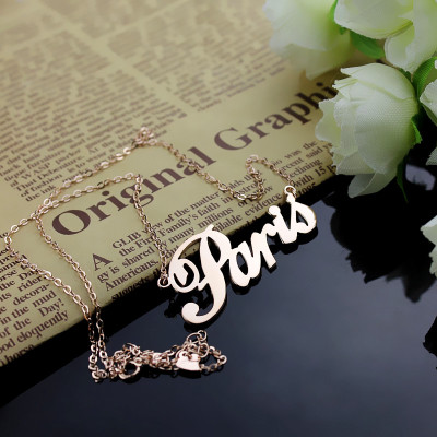 Paris Hilton Art Name Halskette 18ct Fest Rose Gold überzogen