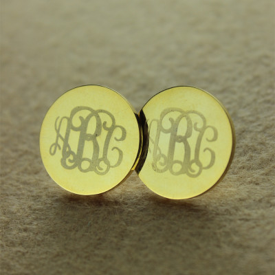 Kreis Monogramm 3 Ohrringe mit dem Buchstaben Namen Ohrringe 18ct Gold überzogen