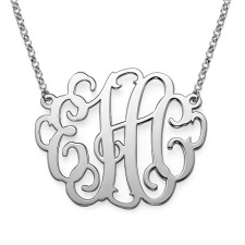 Extra Große Monogramm-Halskette | 925 Silber | Dein Statement