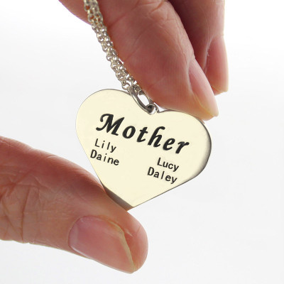 „Mutter“ Familie Herz Halskette aus Sterling Silber