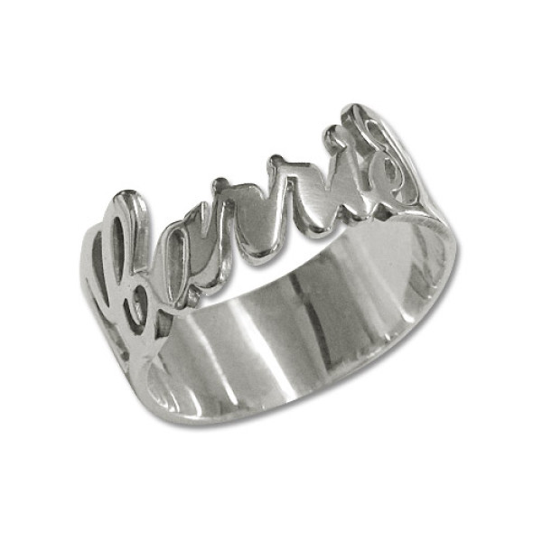Schneiden Sie personalisierte Silber Out Ring