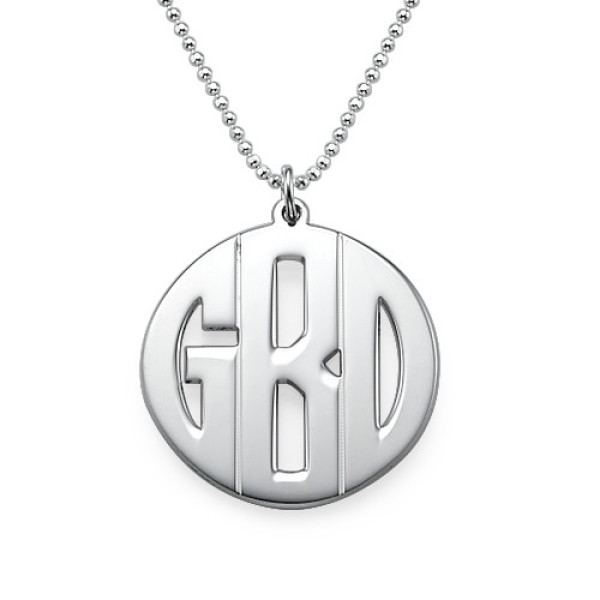 Personalisierte Silber Druck Monogramm Halskette - Individuelle Geschenkidee