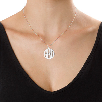 Personalisierte Silber Druck Monogramm Halskette - Individuelle Geschenkidee